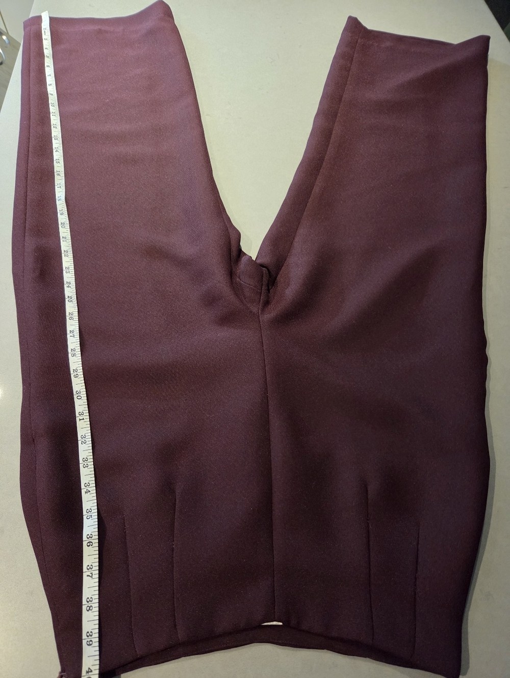 High-Waist Wide-Leg Pants in Deep Plum - Picture 7 of 8